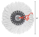 Spin mop, MOP HEAD Replacements -150G-2.56"-6.3"-15"(6.5-16-36CM)
