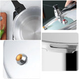 Pressure Cooker with Steaming Rack Insert Multi-Level Cooking Pot Alloy Cookware Pot for Meat Poultry Seafood Vegetables (20CM-4L)