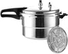 Pressure Cooker with Steaming Rack Insert Multi-Level Cooking Pot Alloy Cookware Pot for Meat Poultry Seafood Vegetables (20CM-4L)