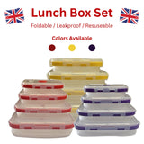 FOLDABLE SILICONE LUNCHBOX 4PCS-RED