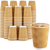 12 oz Coffee Cups, Disposable Corrugated Insulated Ripple Wall Paper Coffee Cups for Hot or Cold Drinks