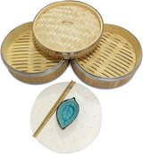 2-TIERS BAMBOO STEAMER WITH LID-21CM