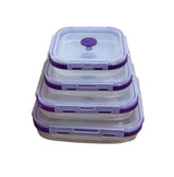 FOLDABLE SILICONE LUNCHBOX 4PCS-RED