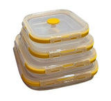 FOLDABLE SILICONE LUNCHBOX 4PCS-RED