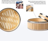 2-TIERS BAMBOO STEAMER WITH LID-21CM